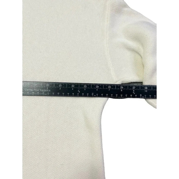 Express Sweater Ivory Rhinestone Embellished Womens L Elegant Jewel Holiday NEW - Picture 9 of 10